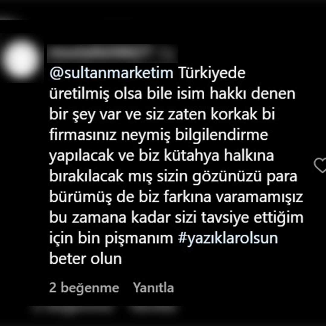 Sultan Market'in boykot açıklamasına vatandaştan sert tepki