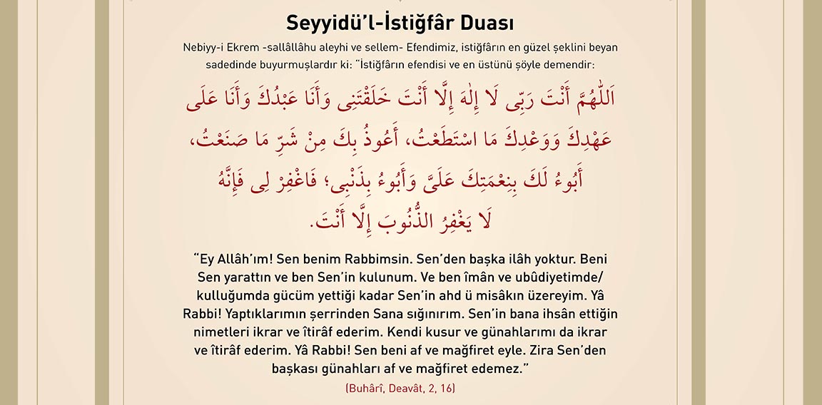 Seyyidü’l İstiğfar Duası