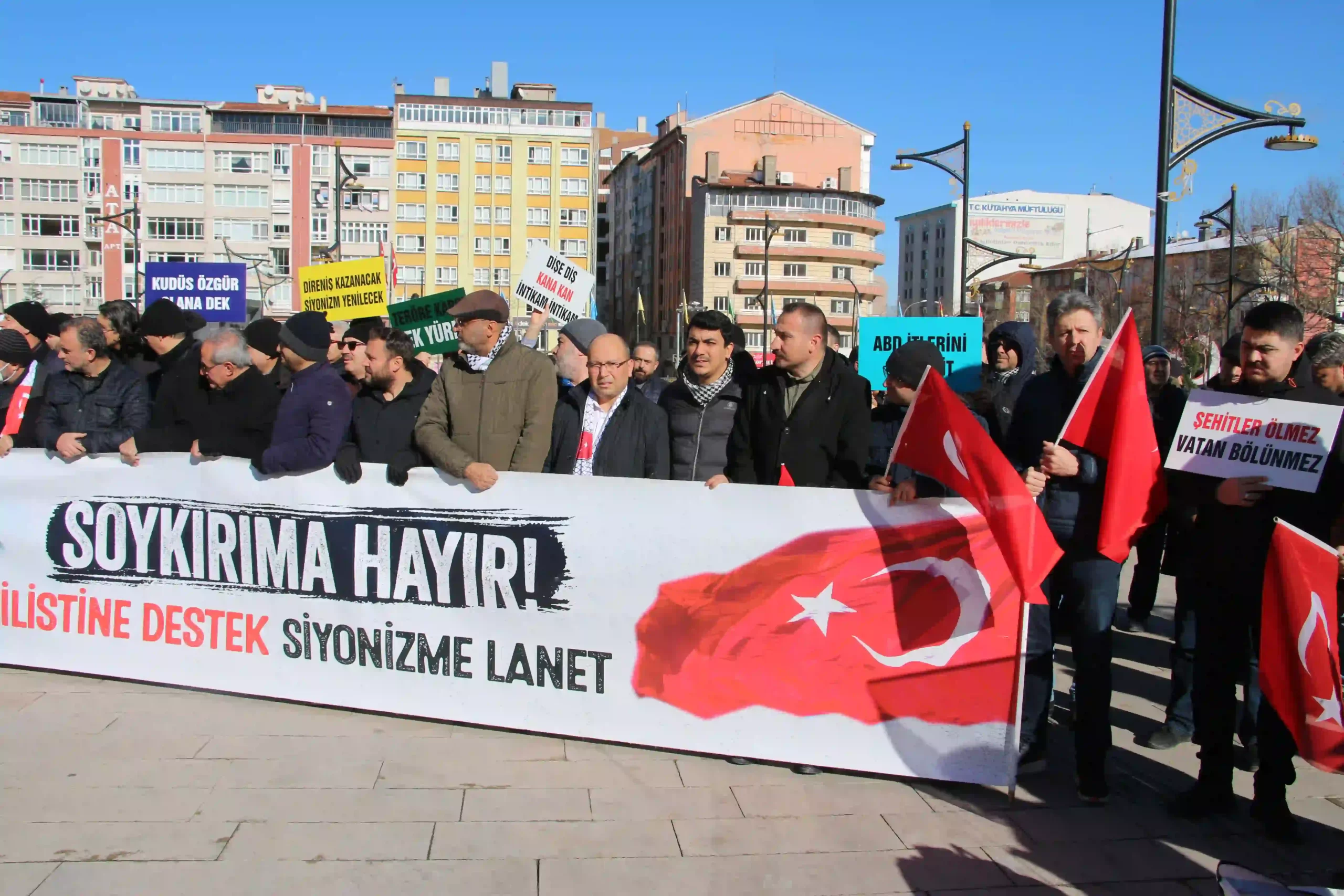 Kütahya’da İsrail ve PKK protesto edildi 