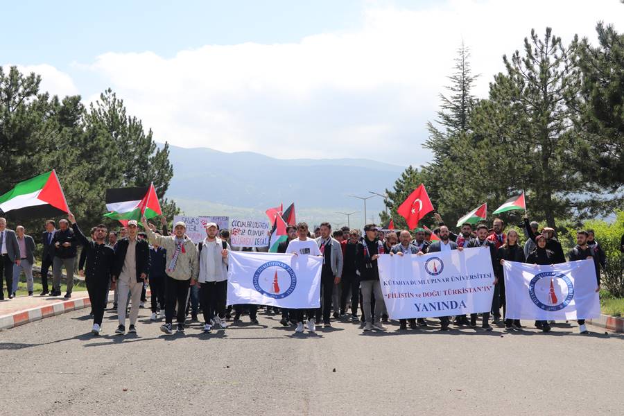 Kütahya DPÜ öğrencileri Filistin'e destek yürüyüşü yaptı