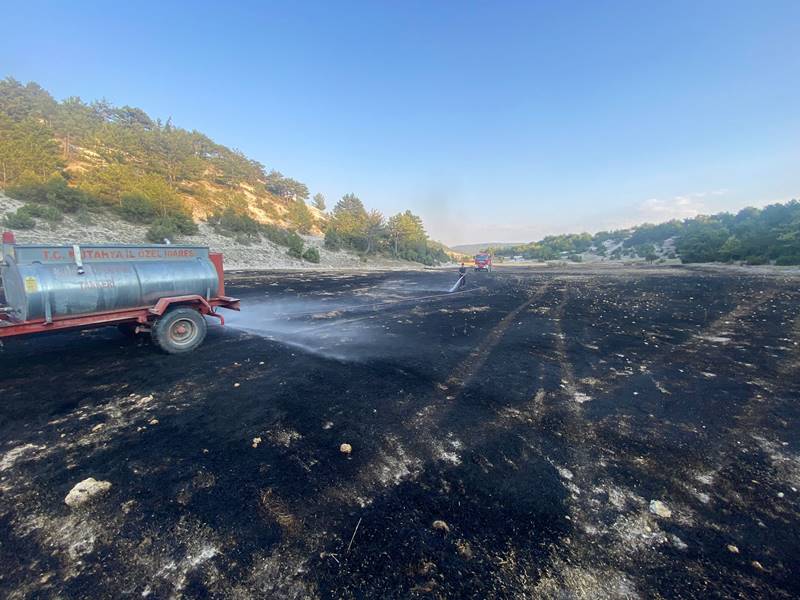 Kütahya’da çiftçinin hassasiyeti orman yangınını önledi