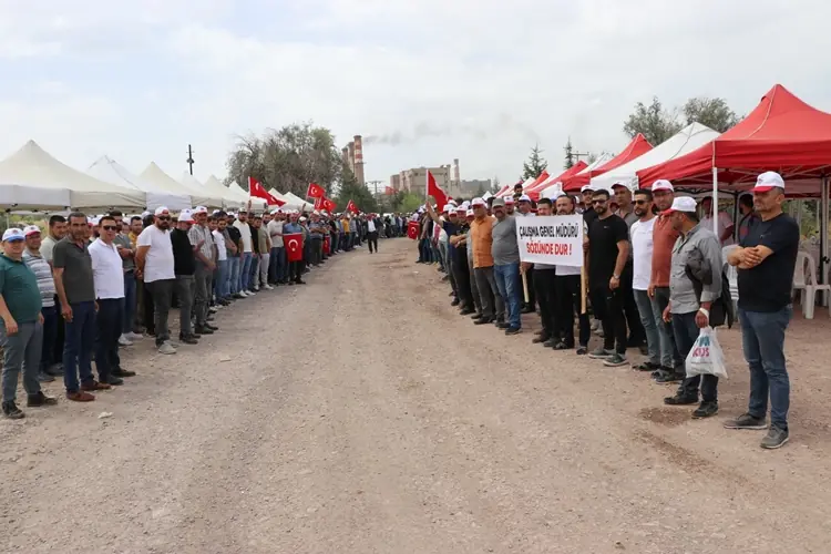 Kütahya'da termik santralde iş bırakma eylemi
