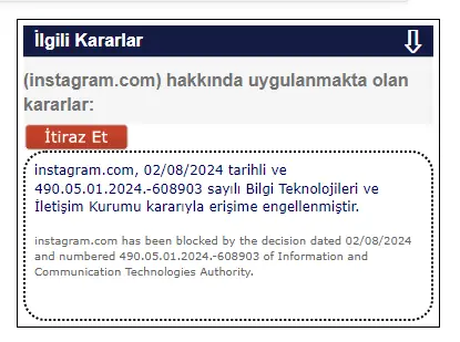 Instagram'a erişim engellendi