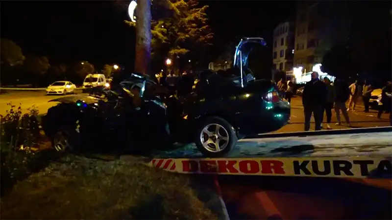 Ağaca çarpan otomobil sürücüsü hayatını kaybetti