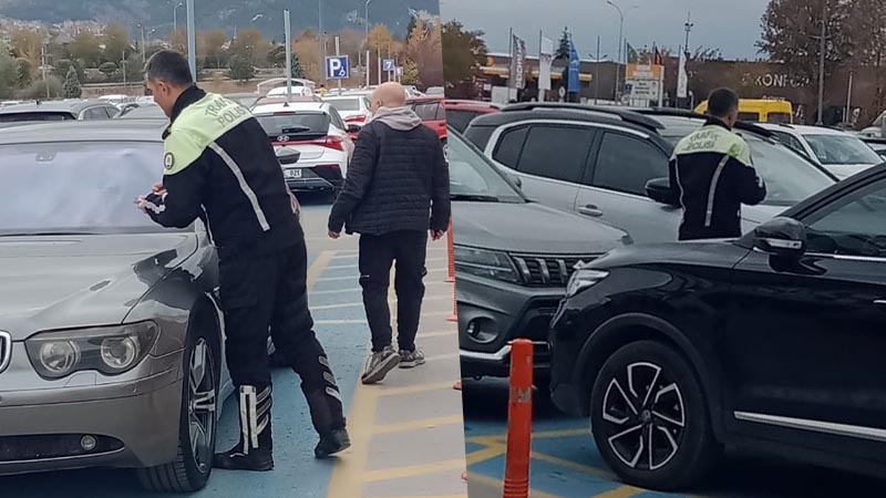 Kütahya’da engelli otoparkına girdiler, cezayı yediler